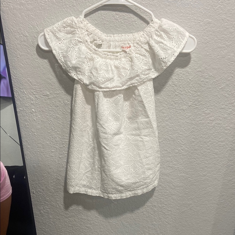 Cat & Jack White Eyelet Kids Casual Dress